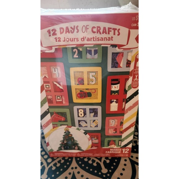 Xmas holiday 12 piece craft kit ornaments Christmas count down Santa snowman diy - Picture 3 of 10